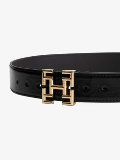 Dunne riem met logo gesp
