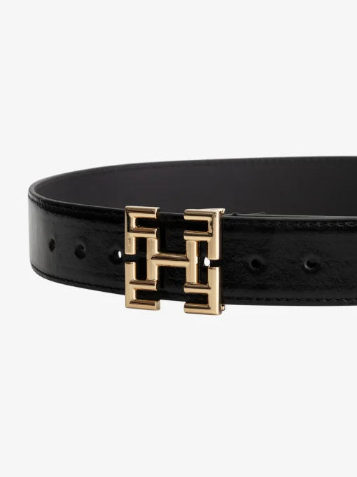 Dunne riem met logo gesp