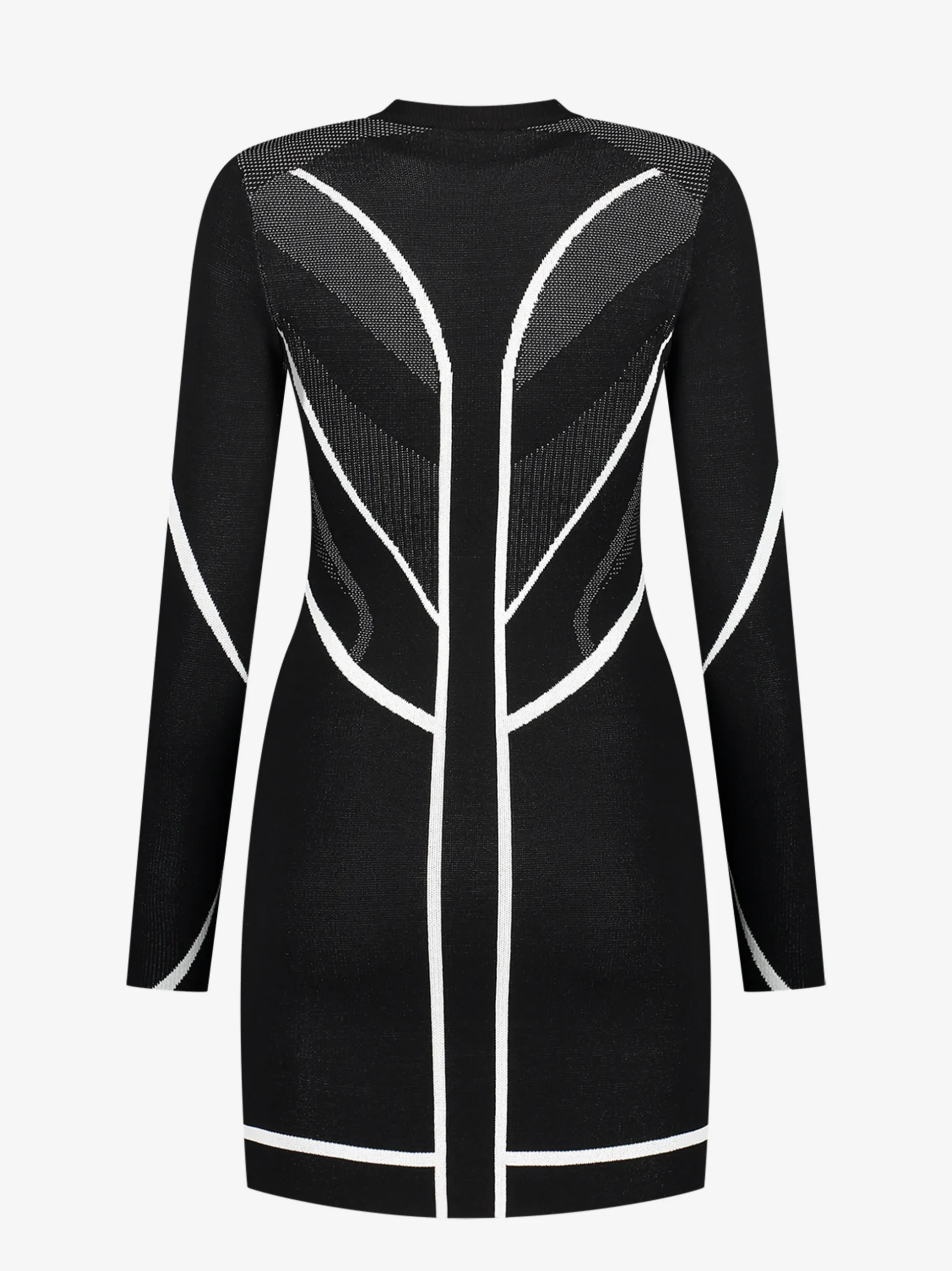 Fitted jurk met lijnen