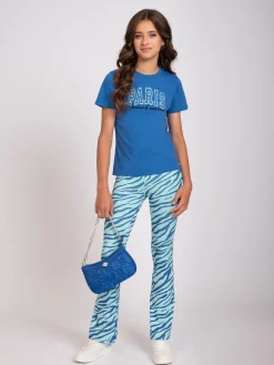 Flared broek met zebra print