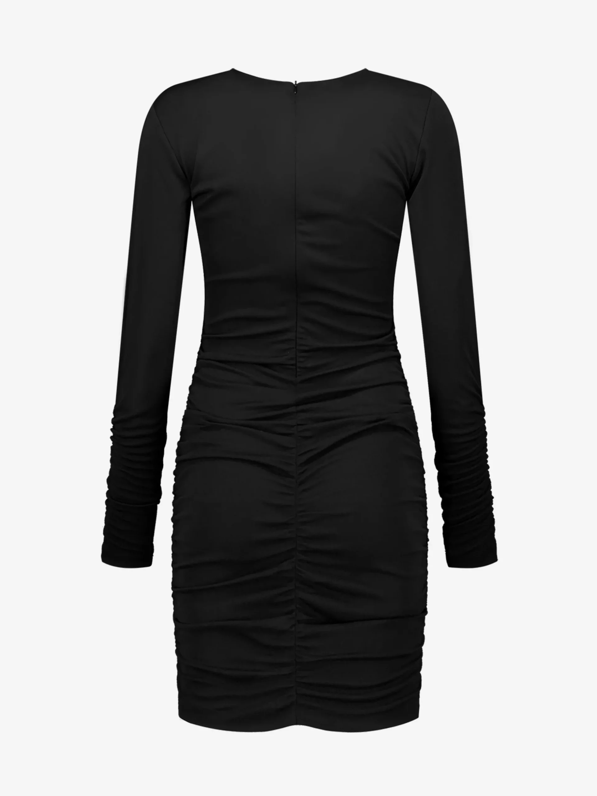 Gedrapeerde jurk met bloem detail