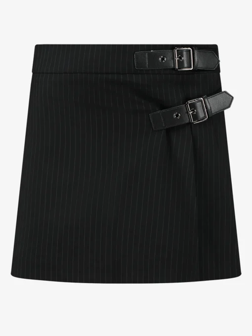 Geplooide rok met riemen