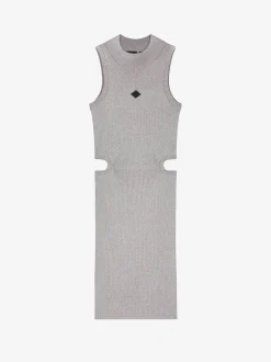 Geribbelde fitted jurk