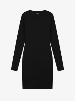 Geribbelde jurk met open detail