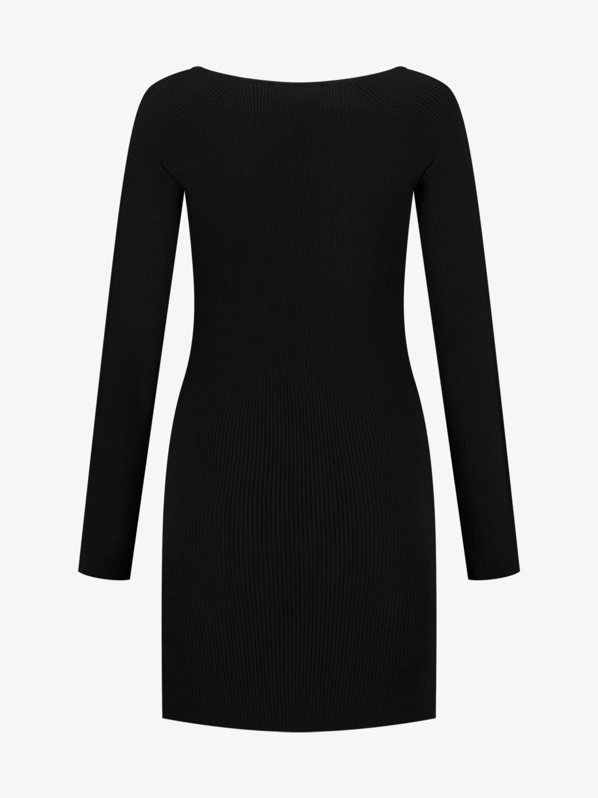 Geribbelde jurk met sierknopen