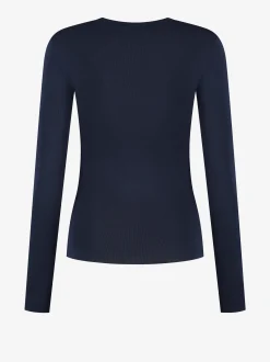 Geribbelde top met lange mouwen