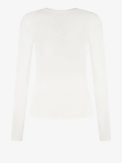 Geribbelde top met lange mouwen