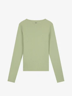 Geribbelde top met open detail