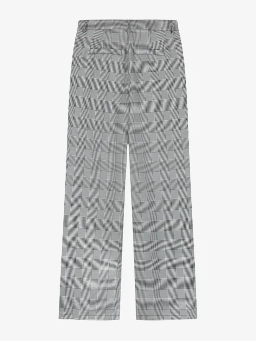 Geruite pantalon met split