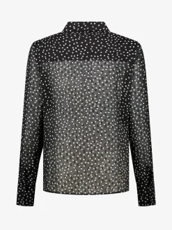 Gestippelde blouse met strik detail