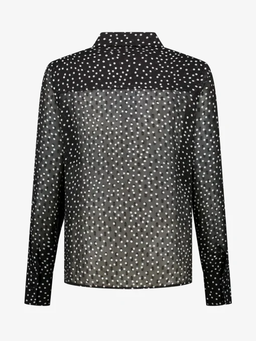 Gestippelde blouse met strik detail