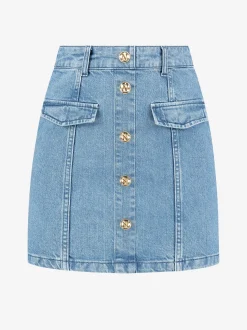 High rise denim rok