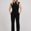 High waist jumpsuit with lace detail
