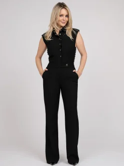 High waist jumpsuit with lace detail