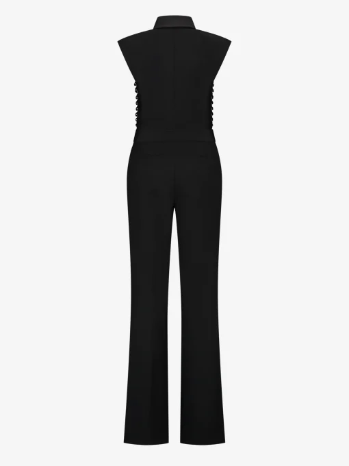 High waist jumpsuit with lace detail