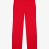 Joggingbroek met rechte pijpen en split