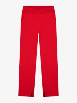 Joggingbroek met rechte pijpen en split
