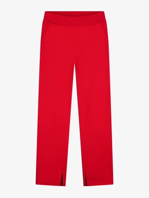 Joggingbroek met rechte pijpen en split