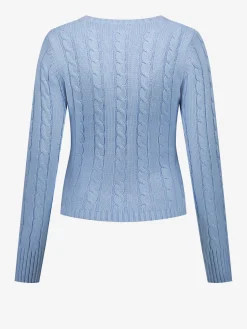 Kabelgebreide trui met N-logo