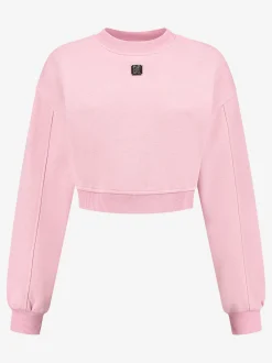 Korte sweater met metalen logo