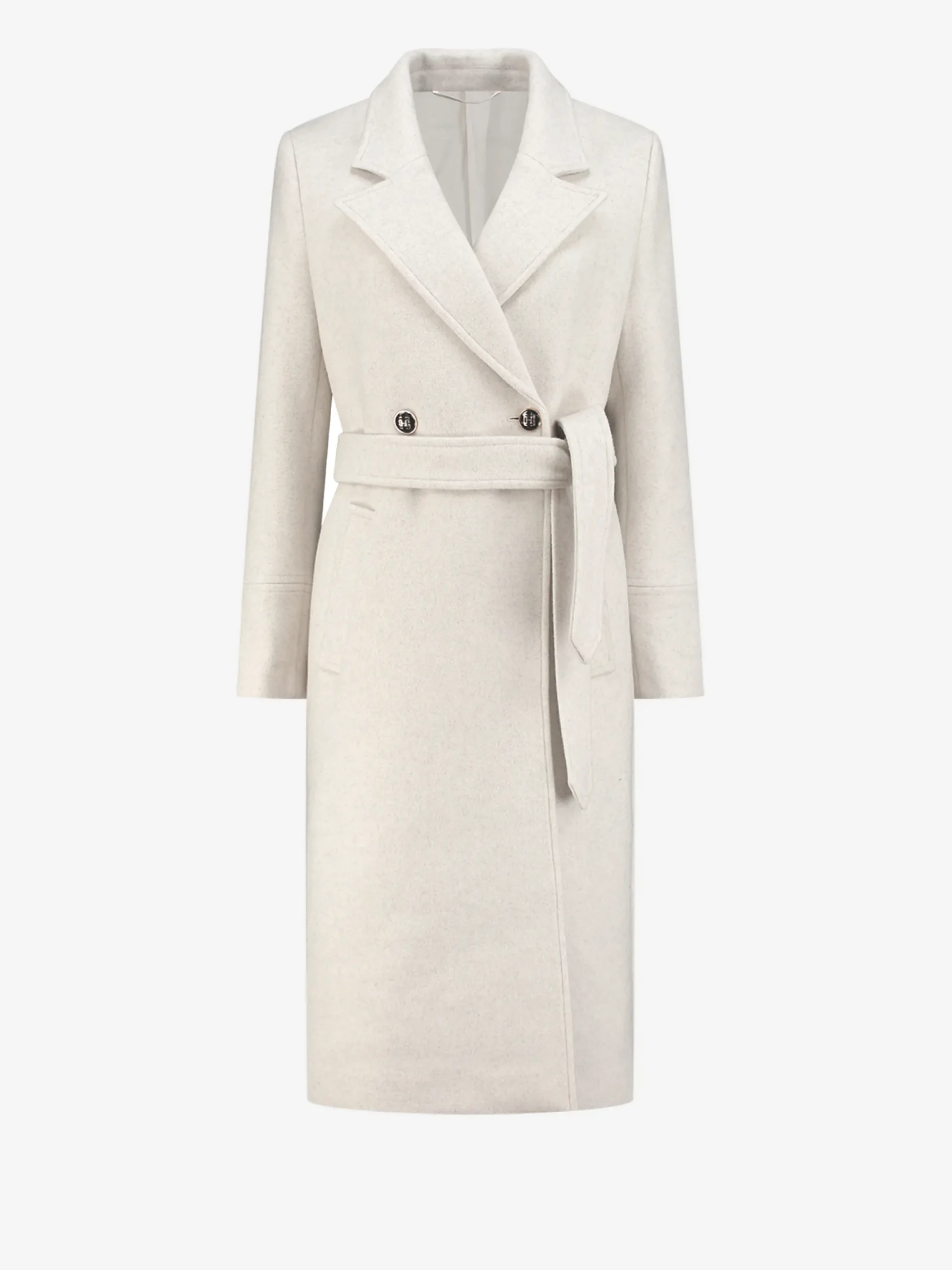 Lange jas met ceintuur
