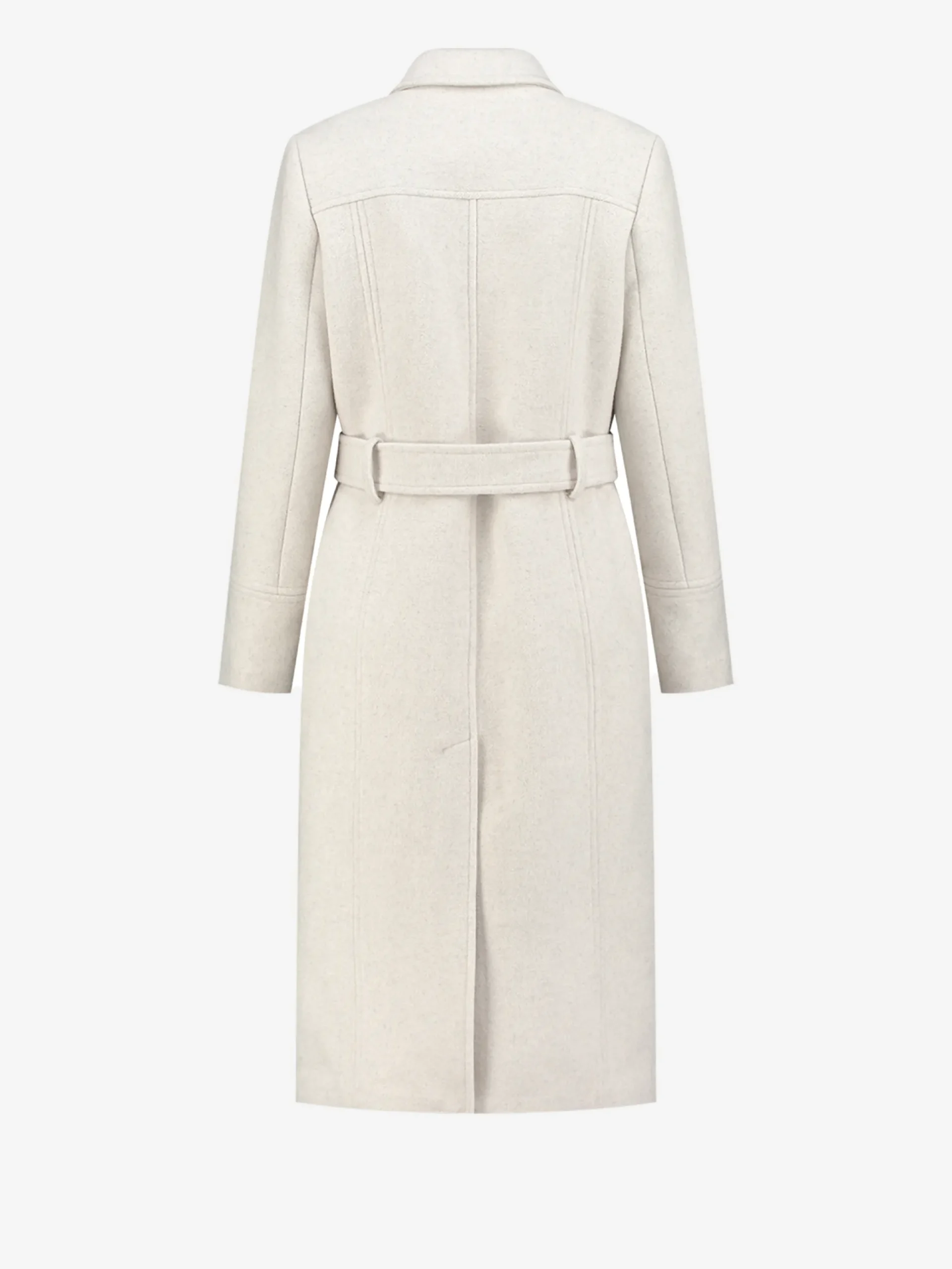 Lange jas met ceintuur