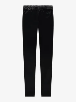 Legging met velvet look en N&N logo
