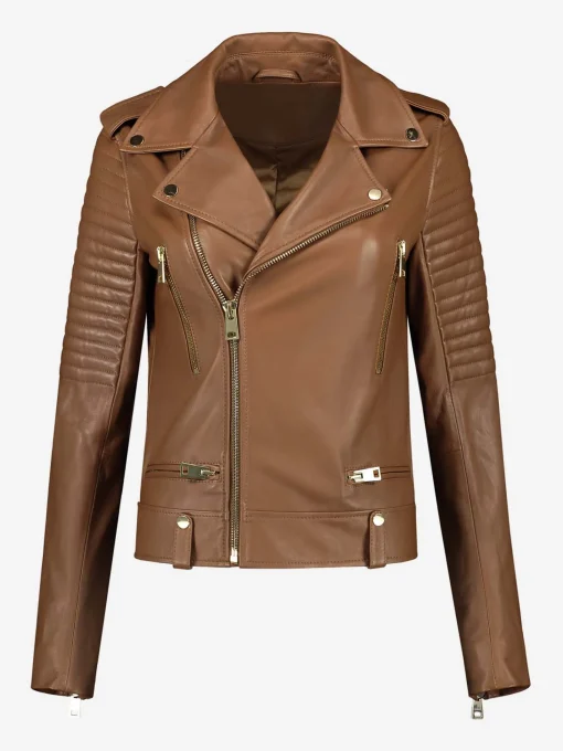 Leren jacket met ritsen