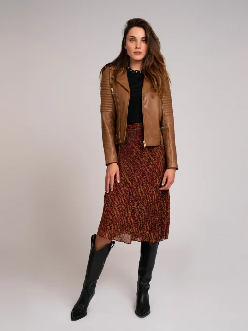 Leren jacket met ritsen
