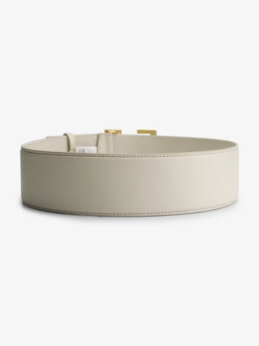 Leren taille riem met logo gesp