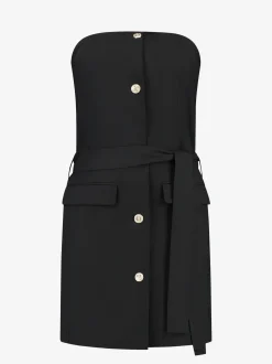 Linen strapless playsuit