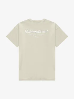Losvallend T-shirt met geborduurde tekst