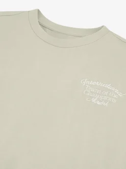 Losvallend T-shirt met geborduurde tekst