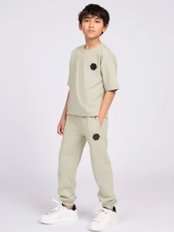 Losvallende joggingbroek met logo patch