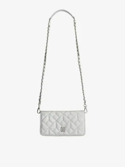 Metallic schoudertas met ketting