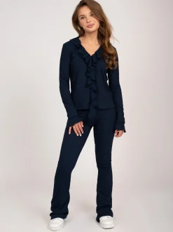 Mid rise flared broek
