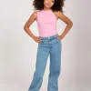 Mid rise flared jeans