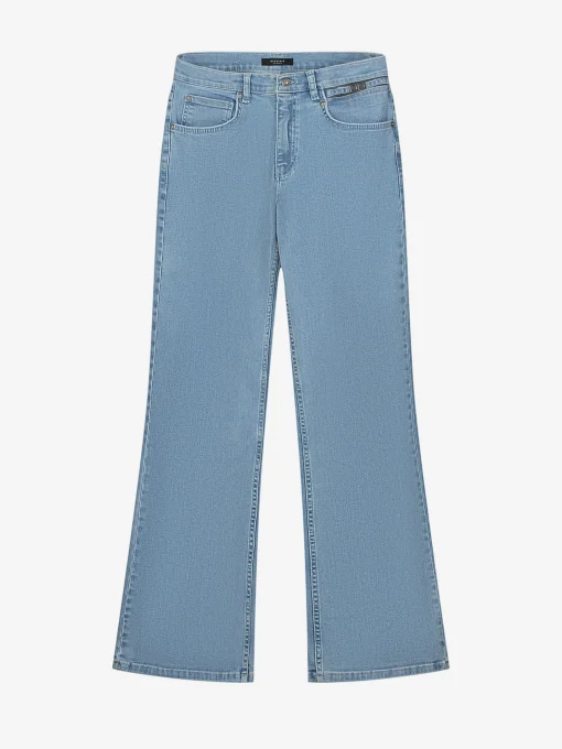 Mid rise flared jeans