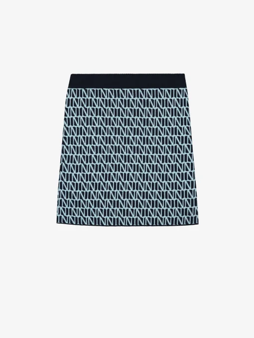 Mid rise rok met logo patroon