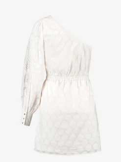 One shoulder jurk met embroidery