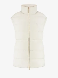 Puffer jas met capuchon en getailleerde taille