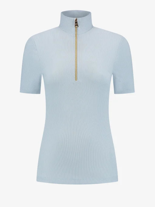 Ribbed top met rits