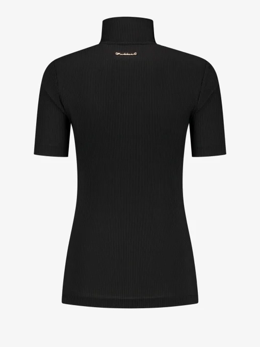 Ribbed top met rits