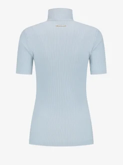 Ribbed top met rits