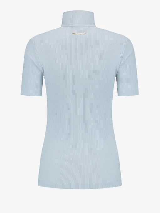 Ribbed top met rits