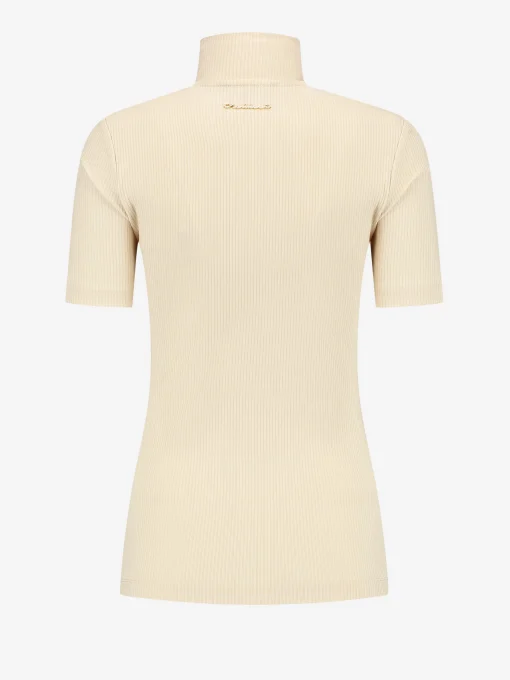 Ribbed top met rits