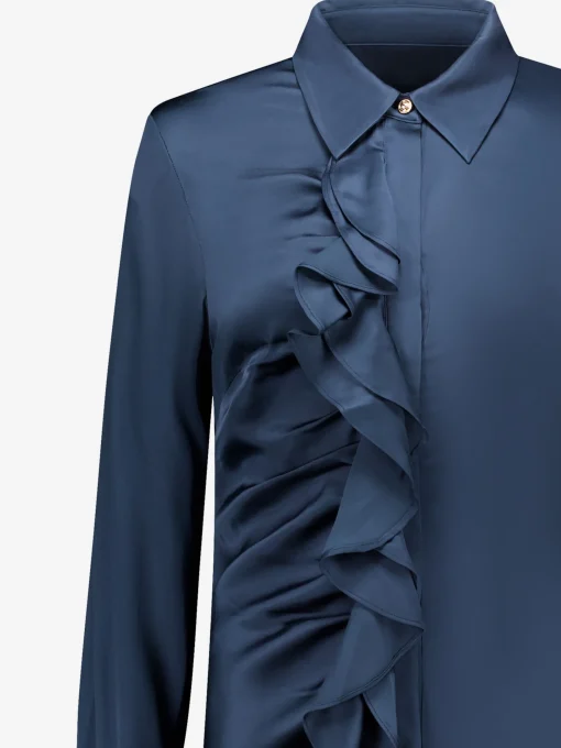 Satijn-look blouse met ruches
