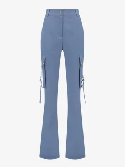 Satijn-look broek met zakken