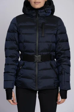 Ski jas met capuchon en elastische riem