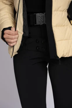 Ski jas met capuchon en elastische riem